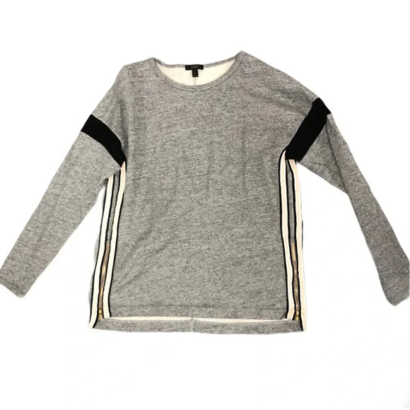 (4 for $25 DEAL!) J Crew  Cotton Zippered Stripe Pullover S - Picture 1 of 8